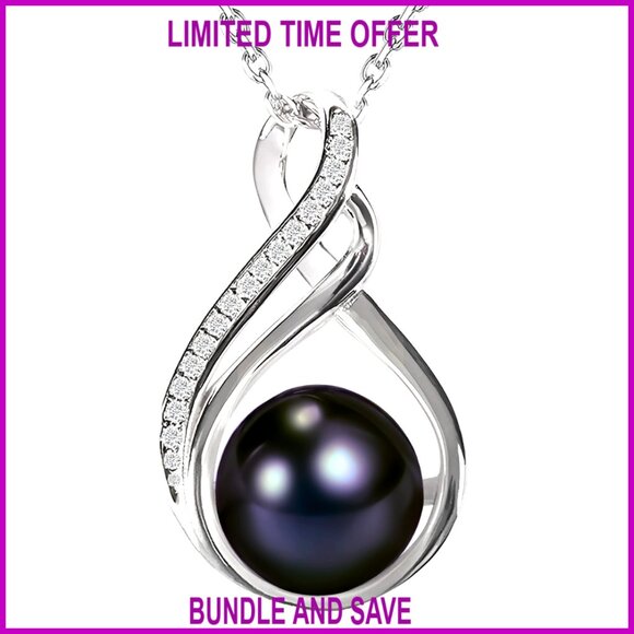 9mm Freshwater Pearl Pendant Necklace 18k Gold Plated Sterling Silver
